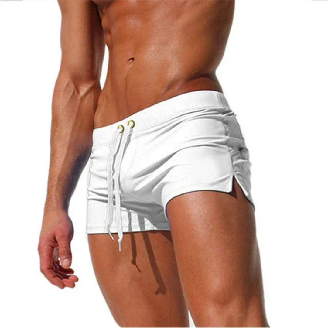 Modern Men's Swim Trunks With Side Slit Detail 0