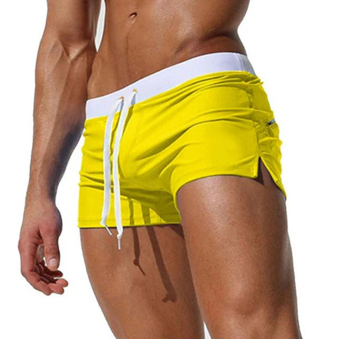 Modern Men's Swim Trunks With Side Slit Detail 1