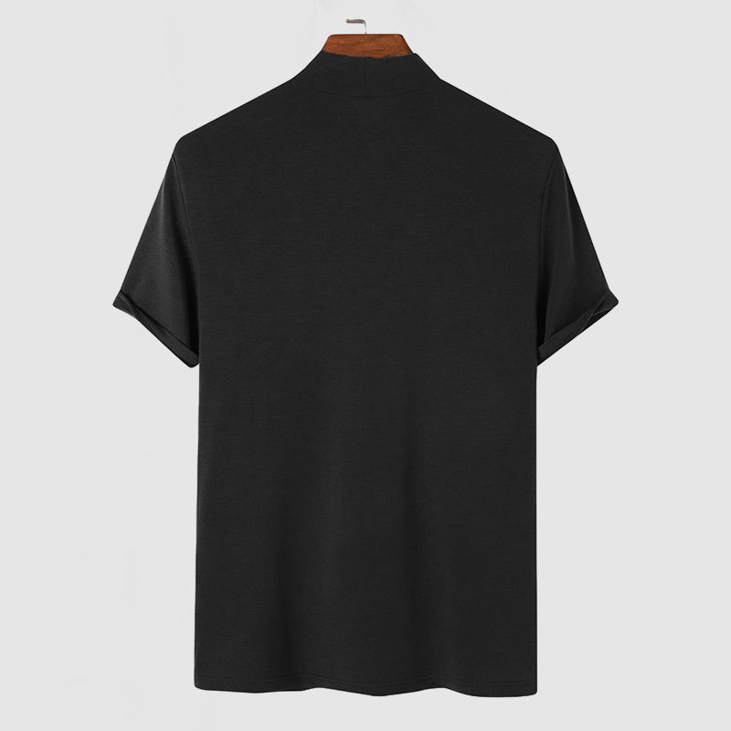 Modern Men's T Shirt With Mock Neck Design 2