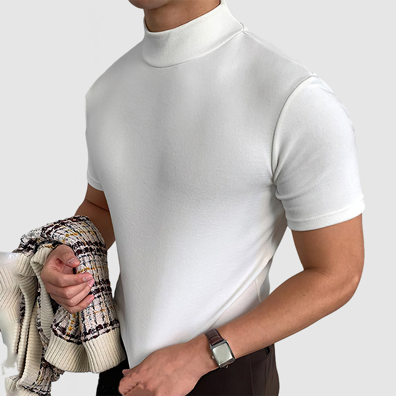 Modern Men's T Shirt With Mock Neck Design 3