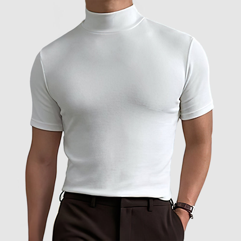 Modern Men's T Shirt With Mock Neck Design 4