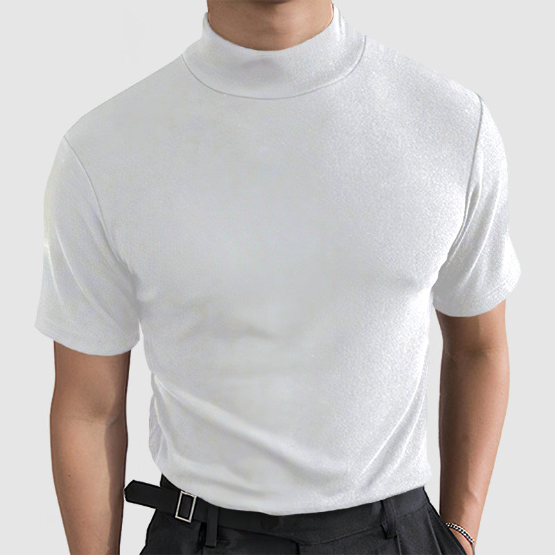 Modern Men's T Shirt With Mock Neck Design 5
