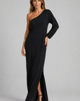 Women’s black women's one-shoulder maxi dress