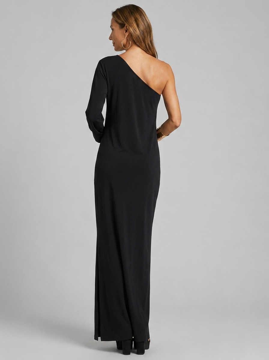 Women’s black women's one-shoulder maxi dress