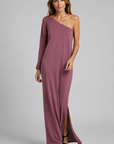 Women’s black women's one-shoulder maxi dress