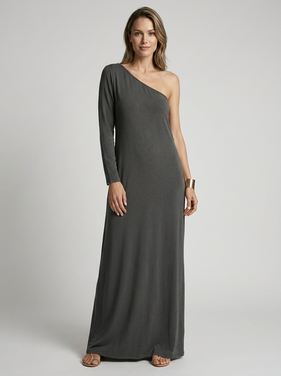 Women’s black women's one-shoulder maxi dress