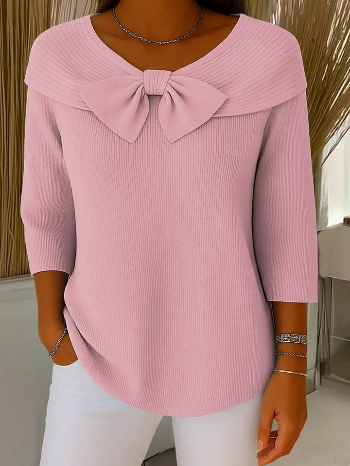 Women's blue bow detail knit jumper