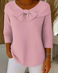 Women's blue bow detail knit jumper