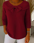 Women's blue bow detail knit jumper