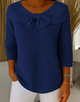 Women's blue bow detail knit jumper