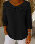 Women's blue bow detail knit jumper