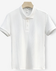 Men’s white men's lightweight cotton polo shirt
