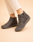 women's ankle boots low block heel