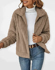 Women's beige longline fleece vest with zip and pockets