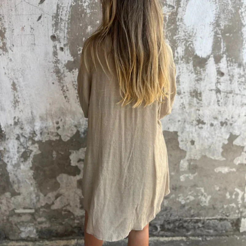 Women’s light brown women's linen two piece set