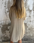 Women’s light brown women's linen two piece set