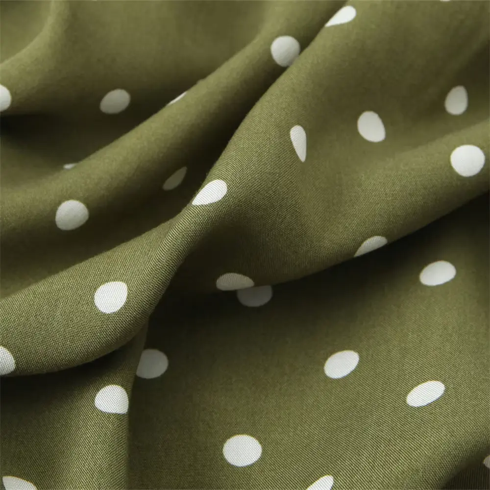 Olive | Slip Dress Polka Dot Side Slit Adjustable 5