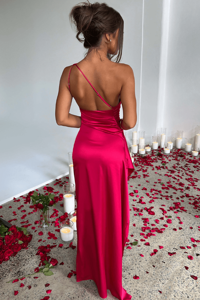 One-Shoulder Maxi Dress With Thigh-High Split 6