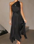 One Shoulder Midi Dress With Sleek Silhouette 0