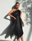 One Shoulder Midi Dress With Sleek Silhouette 12