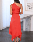 One Shoulder Midi Dress With Sleek Silhouette 8