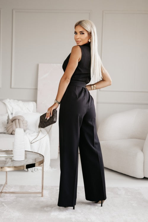 Women’s white women's v-neck jumpsuit wide leg