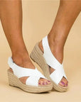 Orthopedic Sandals Wedge 2.5 Inch Adjustable Straps Leather Women 2