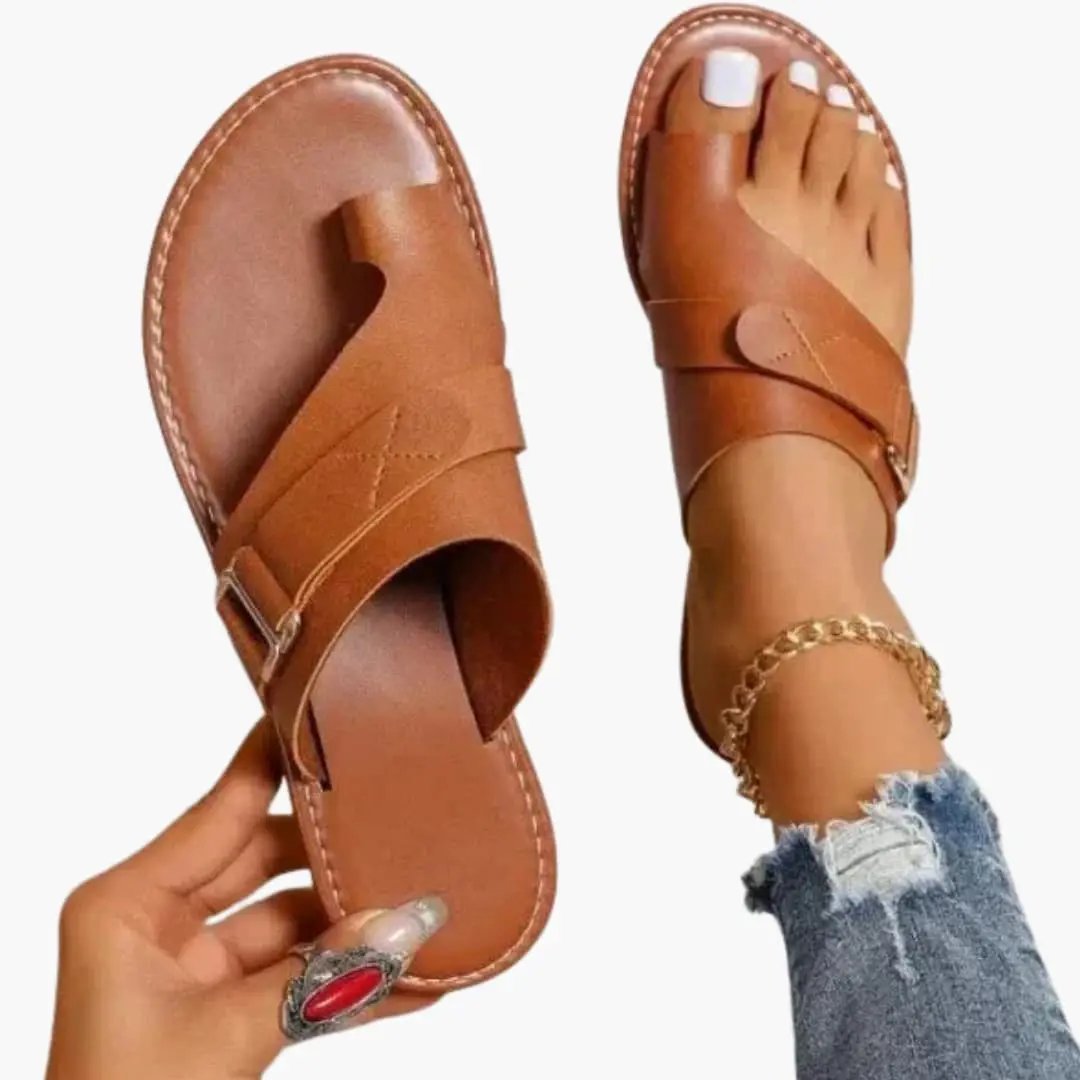 Orthopedic Sandals Women Adjustable Closure Arch Support Leather Upper 0