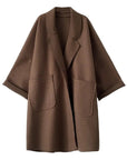 Women's coffee oversized wool blend trench coat