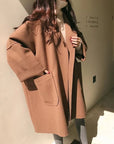 Women's coffee oversized wool blend trench coat