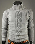 Men's roll neck jumper in black, warm knit construction, classic winter knitwear
