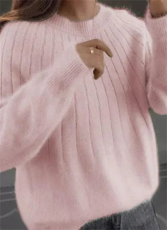 Women's cashmere jumper in blue, 100% premium cashmere, classic fit luxury winter knitwear