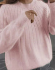 Women's cashmere jumper in blue, 100% premium cashmere, classic fit luxury winter knitwear