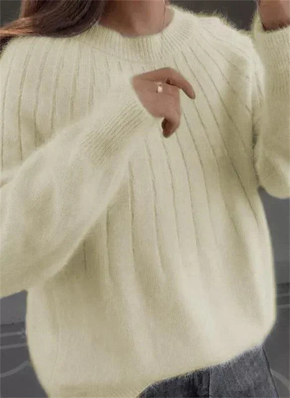 Women's cashmere jumper in blue, 100% premium cashmere, classic fit luxury winter knitwear