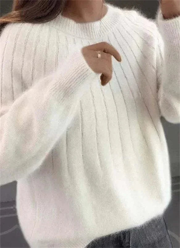 Women's cashmere jumper in blue, 100% premium cashmere, classic fit luxury winter knitwear