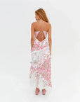 Plunging Neckline Ruffle Maxi Dress With Ties 6