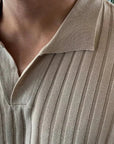 Men’s light brown men's ribbed cotton t-shirt mesh