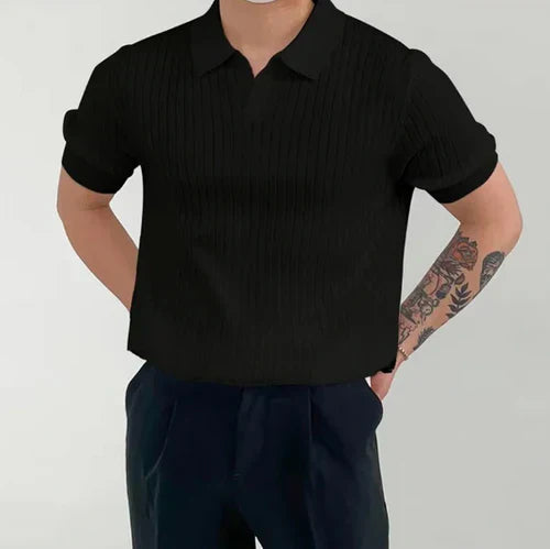 Men’s light brown men's ribbed cotton t-shirt mesh