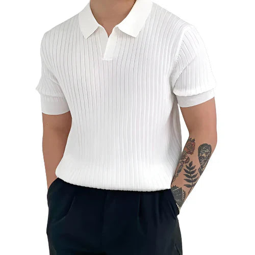 Men’s light brown men's ribbed cotton t-shirt mesh
