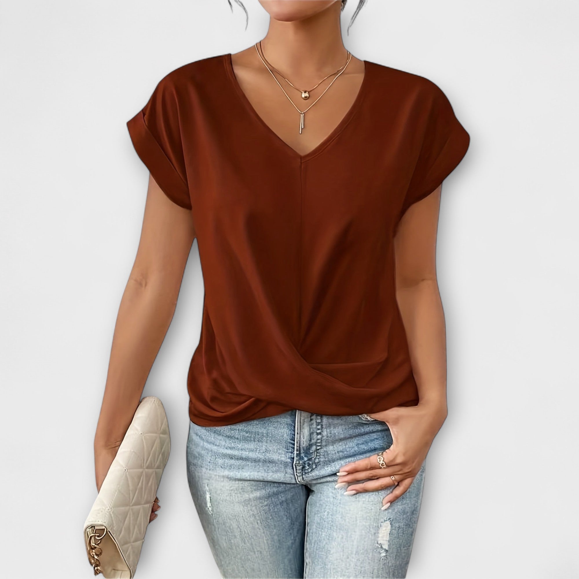 Refined Women's Top With Button Detail 1