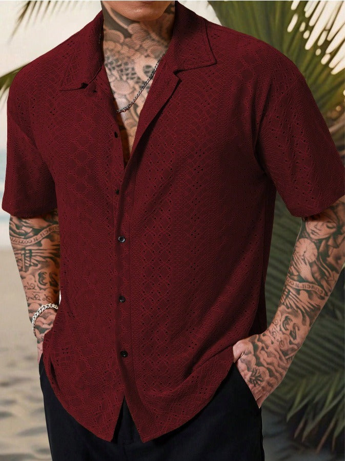 Relaxed Men's Shirt Camp Collar Short Sleeve 3