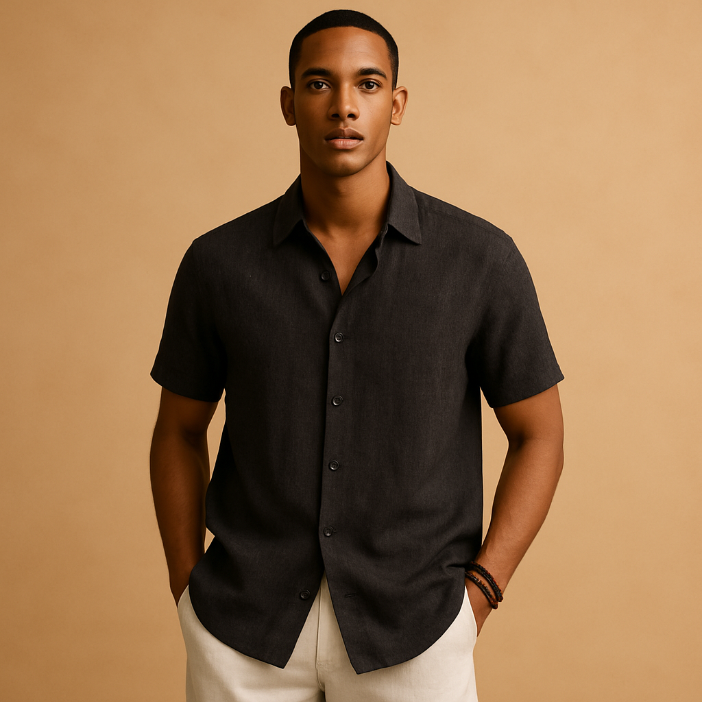 Relaxed Men's Shirt With Classic Collar Design 0