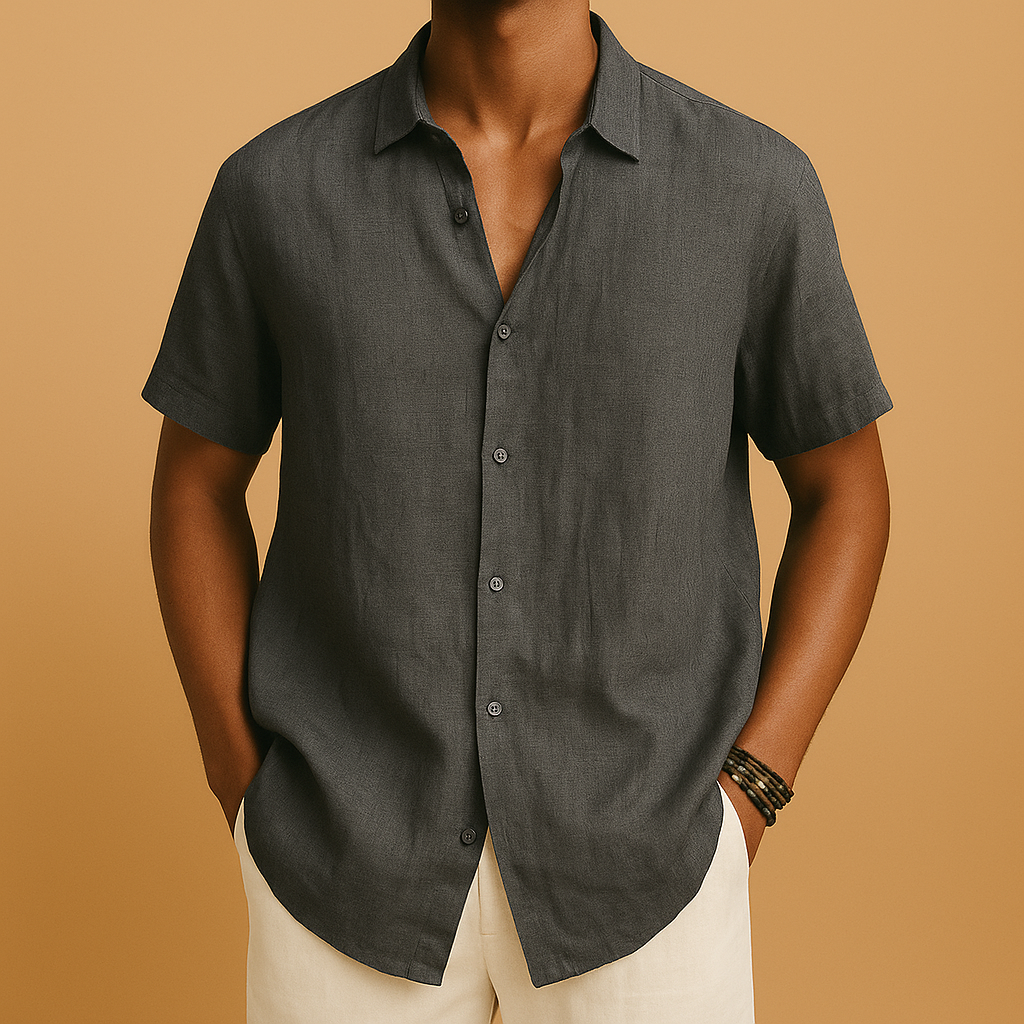 Relaxed Men's Shirt With Classic Collar Design 2