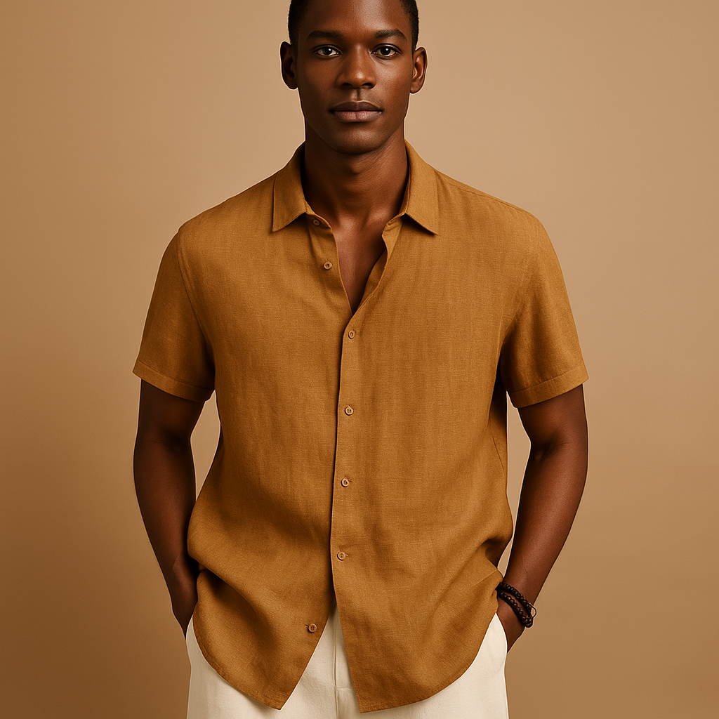 Relaxed Men's Shirt With Classic Collar Design 4