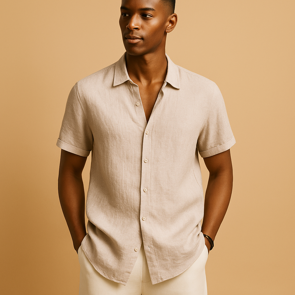 Relaxed Men's Shirt With Classic Collar Design 5