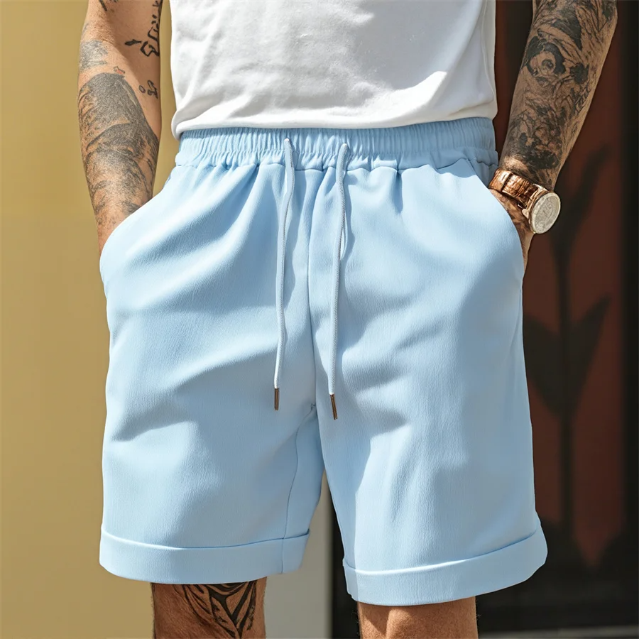 Relaxed Men's Shorts With Drawstring And Cuff 0