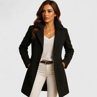 Camille | Women's Tailored Wool-Blend Coat Classic Lapel