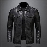 Robert | Men's Black Leather Jacket Classic Fit