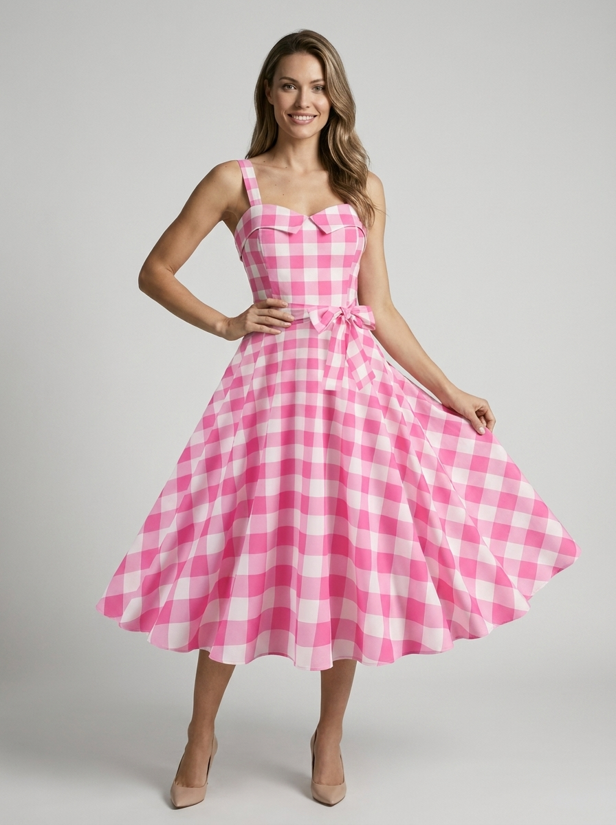 Women’s women's polka dot midi dress vintage