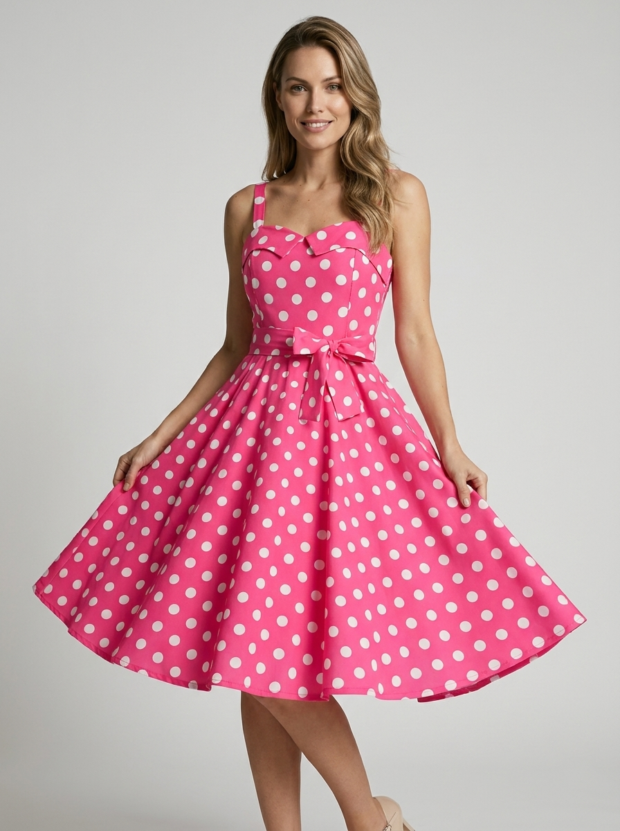 Women’s women's polka dot midi dress vintage